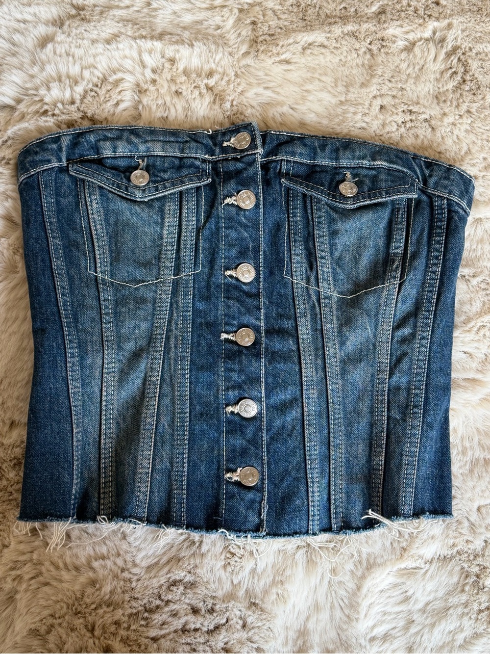 Zara Denim Corset Top
